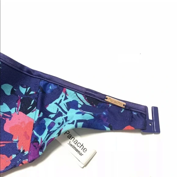 Panache Tallulah Blue Floral Strapless Underwire Bandeau Bikini Top - Picture 3 of 4